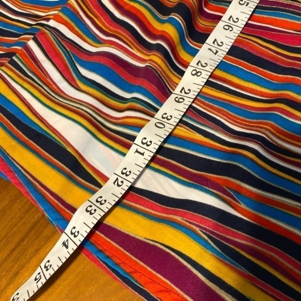 Red Camel Colorful Wavy Striped Midi Dress with Elastic Waist - Picture 6 of 7